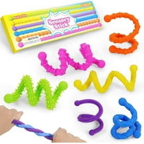 Fidget Toys Sensory Stick, Textured Stretchy Sensory Fidget Toys, for Kids with Autism & ADHD Durable and Bendable Stress Relief Sensory Toys 6packs