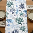 thumbnail image 5 of Table Runners 90 Inches Long Dress Scarves, Blue Teal Coastal Farmhouse Coffee/Dining/Kitchen Table Runner for Living Room, Coral Starfish Seaside Summer Beach 13x90 Inch, 5 of 9