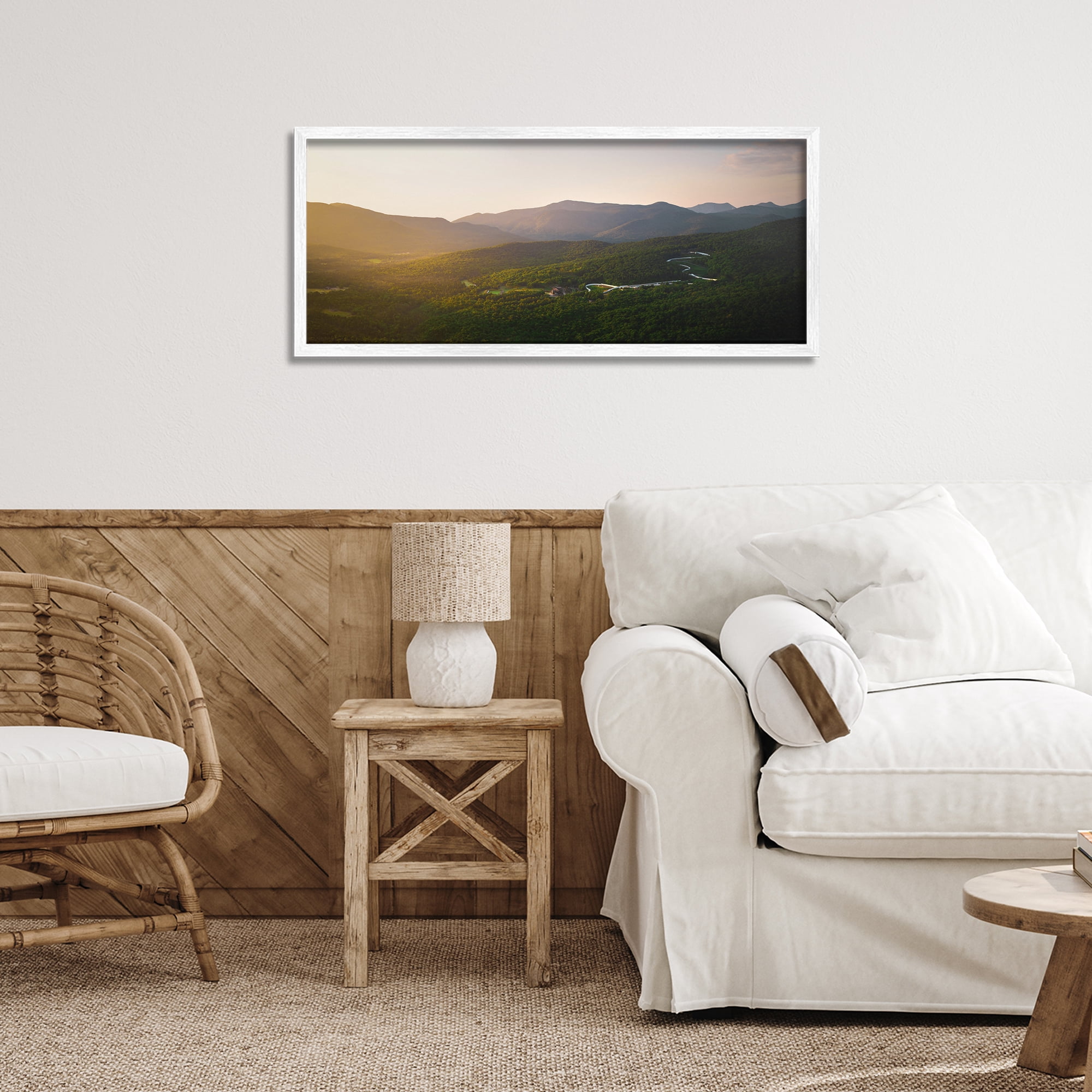 Stupell Industries Winding Road Through Forested Mountains White Framed Giclee Art, design by Jonathan Zaharek