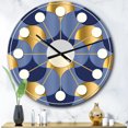 thumbnail image 2 of Designart 'Retro Luxury Waves In Gold And Blue Viii Mid-Century Modern Wall Clock, 2 of 4