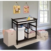 Badger Basket Modern Baby Changing Table with Hamper and 3 Baskets - Espresso