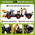 thumbnail image 3 of Track Seven 24V Ride on Excavator, 4-in-1 Construction Excavator, Dump Truck & Bulldozer, Ride on Tractor Electric Car with Remote Control, Swivel Seat, Music, Ride on Toy Car for Kids Age 3+,Orange, 3 of 7