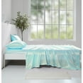thumbnail image 3 of MR&HM Satin Bed Sheets, 3 Pcs Silky Bedding Set, Twin, Turquoise, 3 of 7