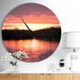 thumbnail image 1 of DesignArt Sunset on Tropical Lagoon Large Wall Clock, 1 of 4