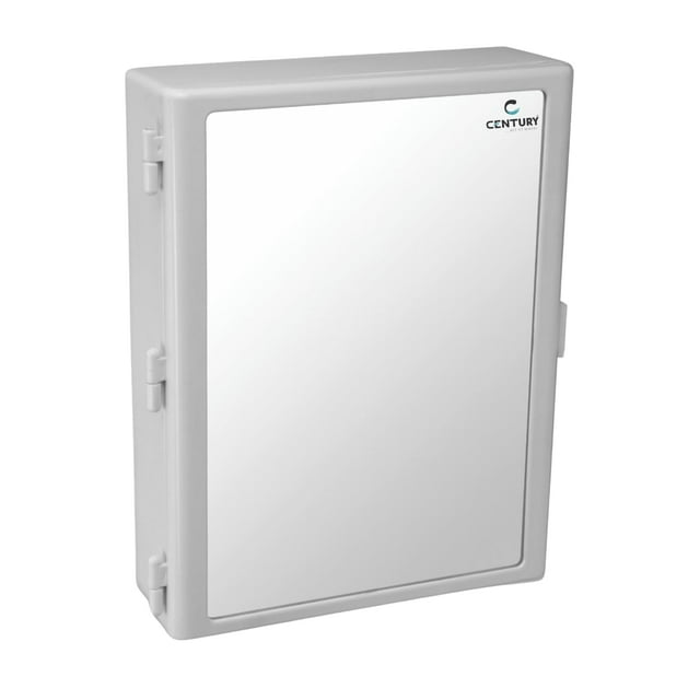 Abs Plastic Cabinet With Mirror Strong Bathroom Shelve Wall Mounted Storage Organizer, Premium Multipurpose Mirror For Bathroom Accessories (Ivory) Pack Of 1