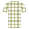thumbnail image 4 of ohmzyzo Mens Plaid T-Shirts Short Sleeve Tops Crewneck Undershirt Casual Basic Tees Breathable Summer Slim Fit Tops Athletic Training Tees Yellow L, 4 of 5