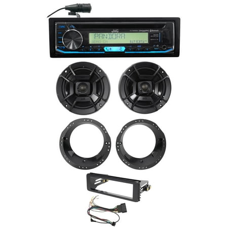 JVC CD Receiver+Polk Audio Speaker Upgrade for 98-13 Harley Davidson FLHT (Best Harley Audio Upgrade)