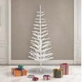 thumbnail image 3 of Vickerman Artificial Christmas Tree 7' x 30" Silver Feather Tree 90 Tips, 3 of 3