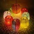 thumbnail image 4 of Set de 10 faroles de papel Xidouyuer de 15 cm con luces LED y borlas, 4 of 9