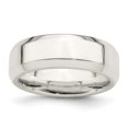 thumbnail image 4 of 925 Sterling Silver 7mm Bevel Edge Band Ring Size 5.5, 4 of 5