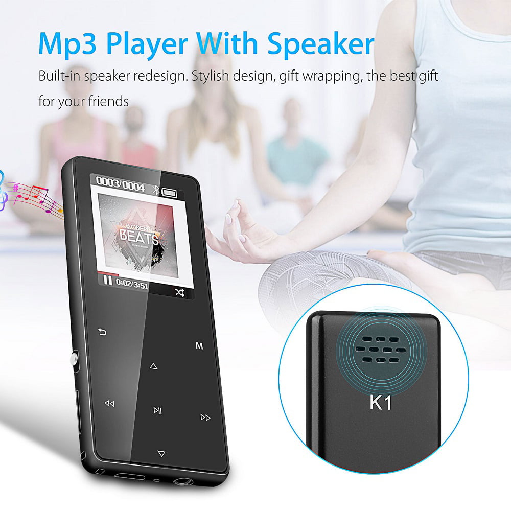 verlustfrei erweiterbar bis 128 GB MP3-Player Bluetooth 4.2 tragbar MP3-Player HiFi mit Sprachrekorder und Lautsprecher MP4-Player FM-Radio 16 GB