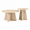 A-Wood, variant on White Marble Nesting Coffee Table Set of 2, Gourd Shaped MDF Tables with Walnut Base for Living Room