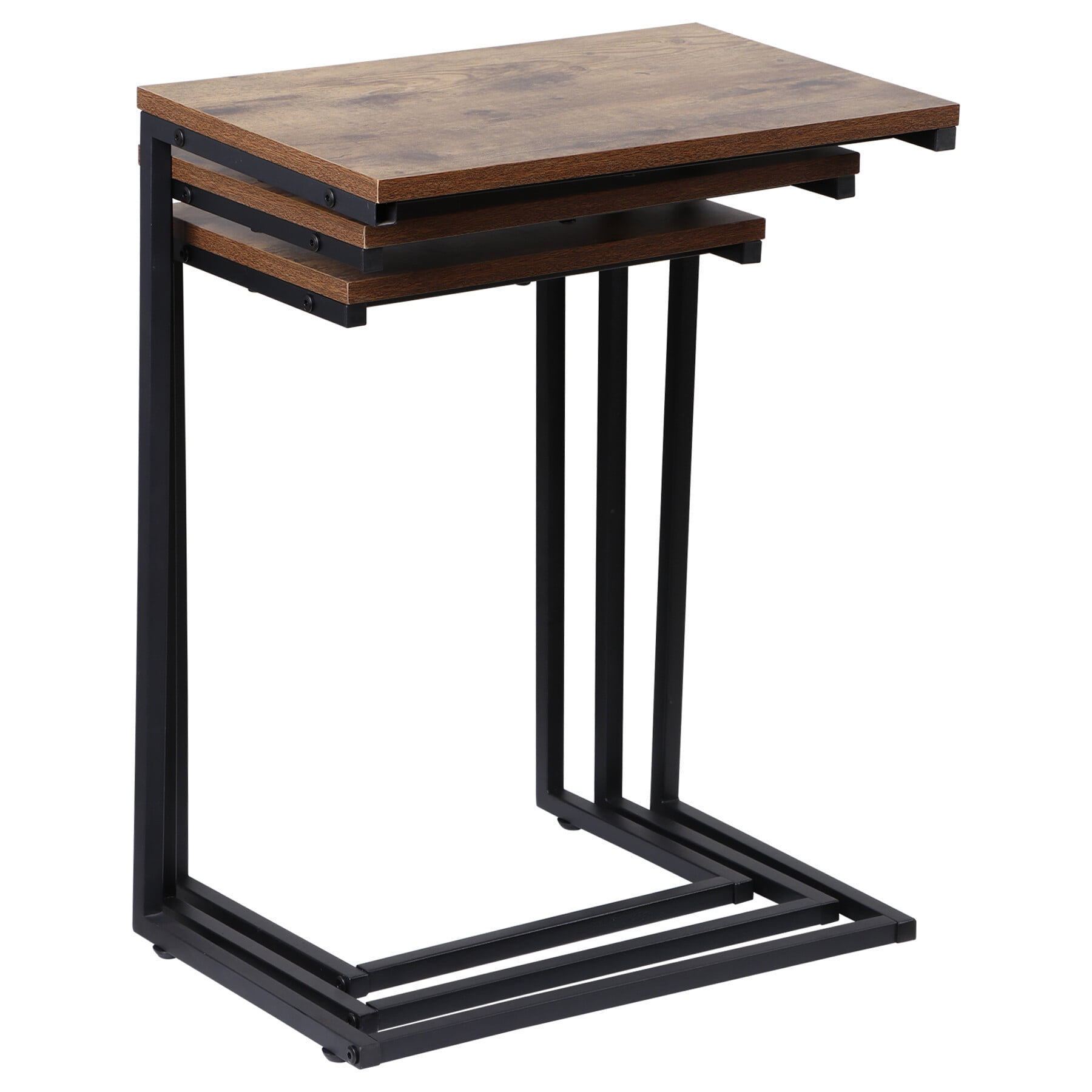 ZENSTYLE Set of 3 Nesting Side Table MDF End Tables Metal Frame
