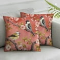 thumbnail image 3 of Red Chinoiserie Pillow Cover Spring Pink Floral Throw Pillow Covers Vintage Flower Outdoor Pillowcase Cushion Cover for Sofa Couch Home Bedroom Cherry Blossom Decor, 3 of 7