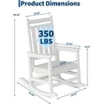 thumbnail image 2 of Patio Furniture HDPE Rocking Chair Outdoor Set of 2 Poly High Back Porch Rocker Chairs for Adults All Weather Resistant Furniture for Patio Front Porch White, 2 of 7