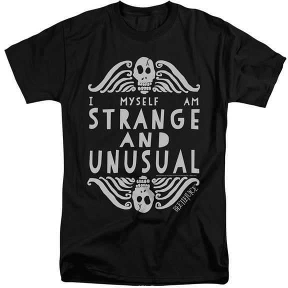 Beetlejuice Strange and Unusual Unisex Adult Tall T Shirt,Black, 2X-Large