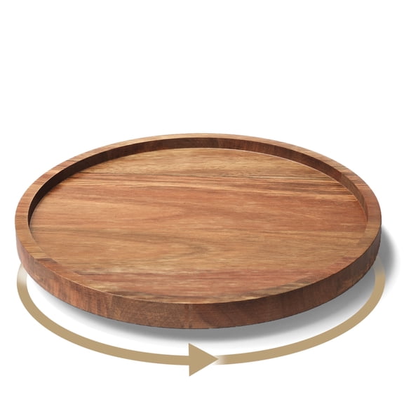 Danfoxer Lazy Susan Organizer for Kitchen,Acacia Wood Turntable for Cabinet,Pantry,Table,Countertop,Vanity,Spice Rack,Small