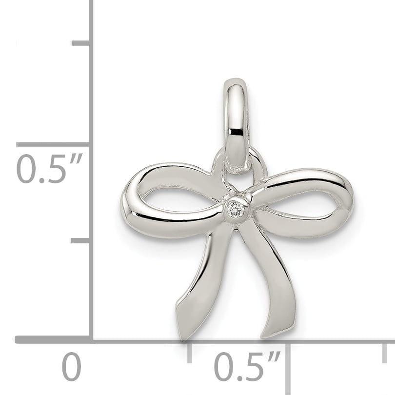 925 Sterling Silver Bow Pendant Charm Necklace Fine Jewelry Gifts For Women For Her