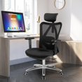 thumbnail image 3 of Giantex Office Chair, Height-Adjustable Computer Desk Chair with Back, Adjustable Headrest and Tilt-Down Backrest, Ergonomic Breathable Executive Mesh Task Chair for Home Office, Black, 3 of 10