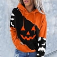 thumbnail image 1 of Sudadera con capucha para mujer, suéter con estampado de calabaza para Halloween, moda de otoño, manga larga, 1 of 4