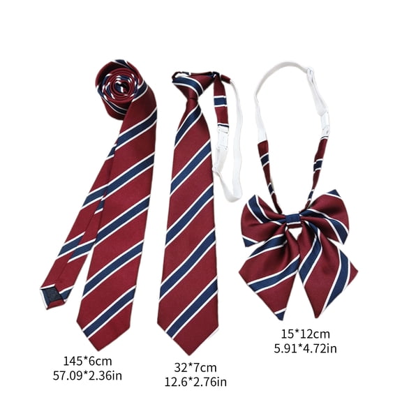 Boys Girls School Uniform Ties 3-Pack, Pre-Tied Adjustable Stripe Kids Wedding Graduation Formal Neckties