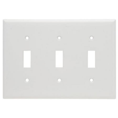 Gang Toggle Plastic Wall Plate - Wall Plate Plastic Three Gang Three Toggle Without Line, White Pass and Seymour
