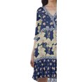 thumbnail image 6 of Moomaya Printed 3/4 Sleeve Georgette V-Neck Plus Size Clothing For Women Dress, 6 of 6