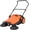 Black + orange, variant on Walk-Behind Hand Push Floor Sweeper, 25.6 in Sweeping Width Manual Non-Electric, 5-Gallon Waste Container, Adjustable Folding Handle for Garage, Workshop, Driveway, Patio