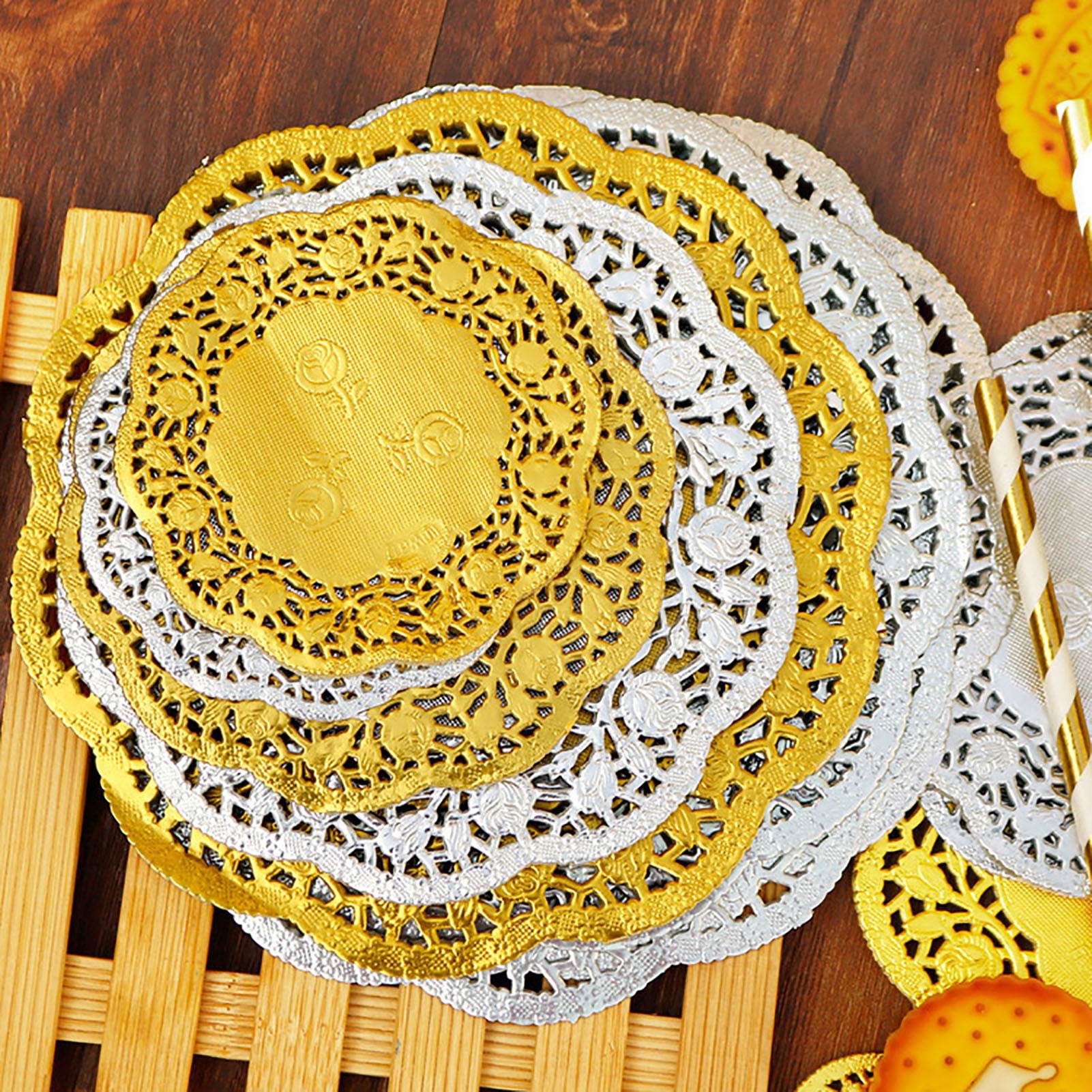 367A 200 Pieces Multi-Purpose Round Lace Paper Doilies for Food Cake Crafts  Baking - AliExpress