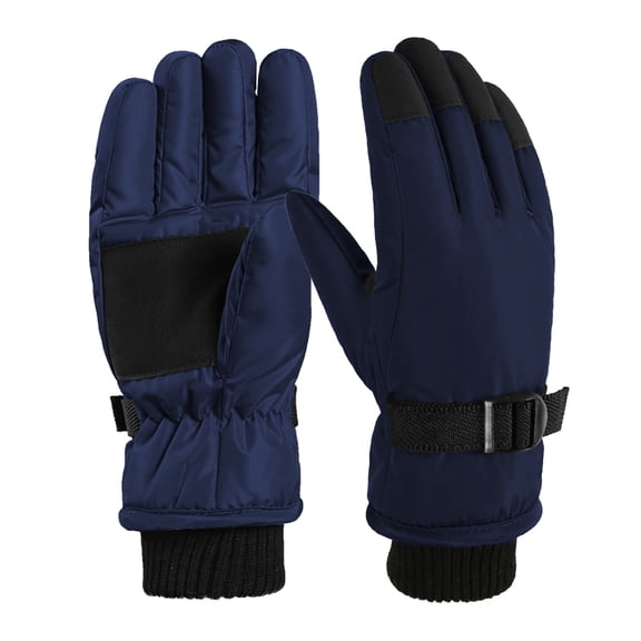 Yanyanz Gloves Mittens, Snow Outdoor Snowboarding Ski Winter Gloves Skating Warm Windproof Kids Gloves, Gloves Dark Blue One Size