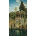 thumbnail image 2 of Hermann David Salomon Corrodi 14x24 Black Ornate Framed Double Matted Museum Art Print Titled: Venice, at the Gate of the Island Monastery of San Lazzaro, 2 of 5