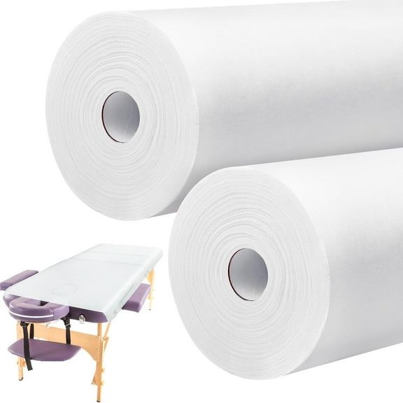 Disposable Non-Woven Bed Sheet 50 Pcs 31" X 70", 2 Roll Spa Bed Waterproof Bed Cover, Massage Table Paper Roll for Massage, Spa, Tattoo and Exam Tables
