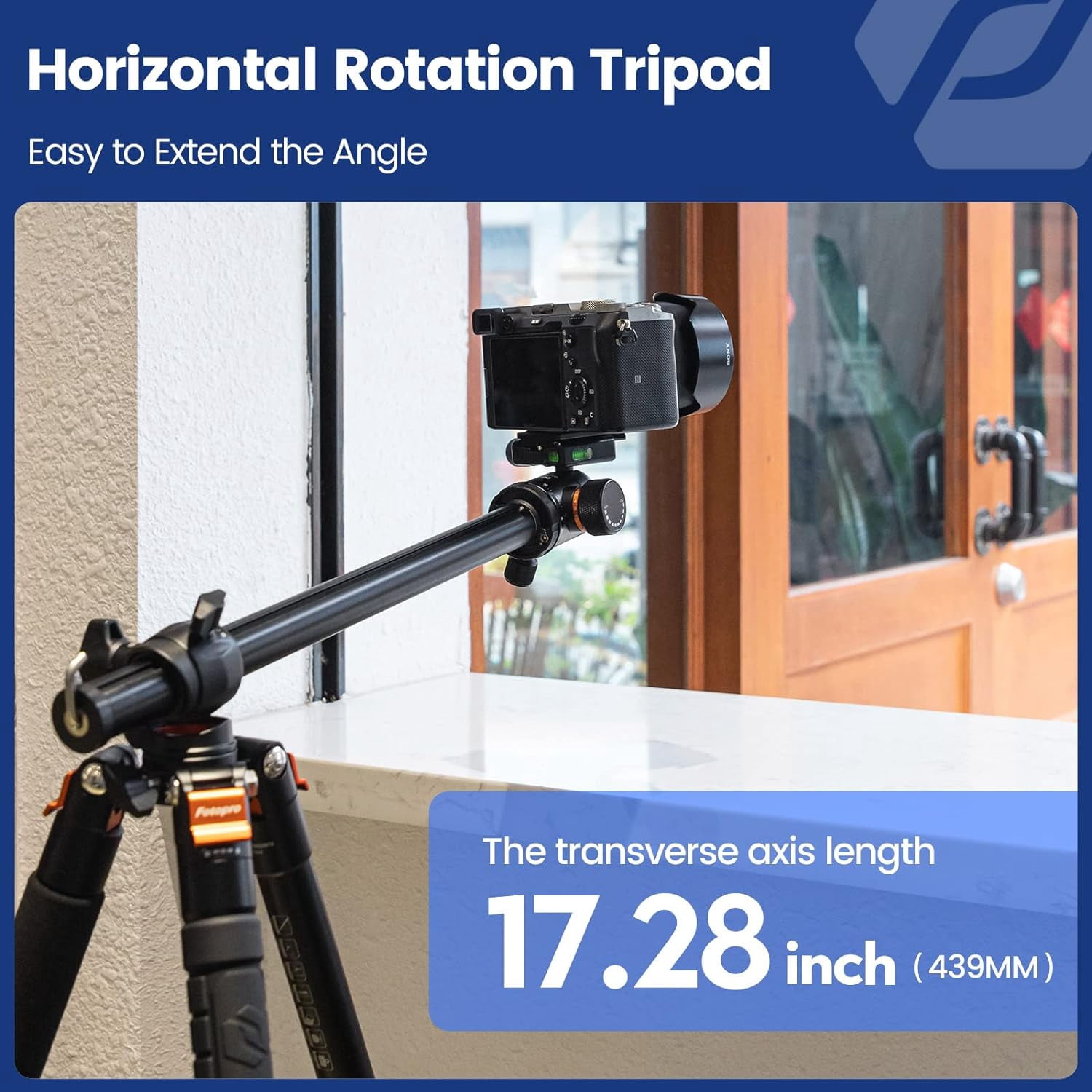 Fotopro X-Go HR Pro 62.6" Aluminum 2-in-1 Tripod and Monopod with Panoramic Ball Head, Heavy Duty Tripod Stand, 360° Horizontal Rotation, Multi Angle Center Column, Macro Shooting, Max Load 17.6 lbs