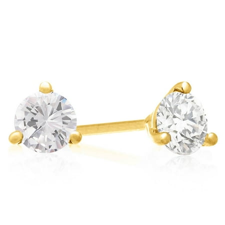 1 1/2 Carat Diamond Martini Stud Earrings In 14 Karat Yellow Gold