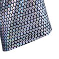 thumbnail image 5 of Honeeladyy Mens Sparkly Shirts Summer Stage Tops Sequin Glitter Short Sleeve T Shirt Button Turn Down Collar Pullover for Bar Party Silver M, 5 of 8