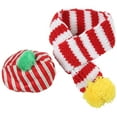 thumbnail image 2 of Dog Hat And Scarf Set, Warm Lovely Striped Shape Easy To Clean Pet Scarf Kit With Plush Ball For Pet For Cat Dog For Christmas For Small Medium Large Dogs, 2 of 8