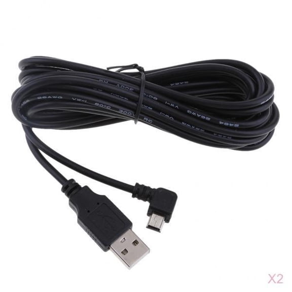 Cable de Coche Premium Sunnimix 2Pcs 5V 2A USB Cabezal de Curvatura Izquierda 3.5 Metros cable micro del usb