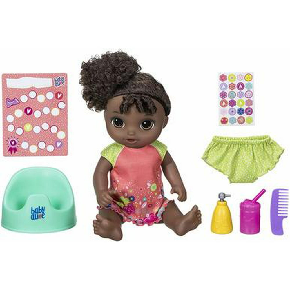 Baby Alive Potty Dance Baby African American Black Curly Hair