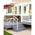 thumbnail image 3 of YUSAZENS 3 Step Outdoor Step Handrail, Aluminum Alloy Rail with Iron Support Column, White, Full Installation Hardware and Mounting Tools Included, 3 of 7