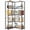 71"Bookshelf Gray, variant on Walsunny Corner Bookshelves Bookcases 71" 5 Tier L Shaped Wood Bookshelf with Metal Frame Display Rack Rustic Brown