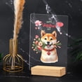 thumbnail image 4 of Happy Valentine's Day Shiba Inu holding flowers Acrylic Plaque Sign Ashwood Base Shibas Dog Lovers Gifts Idea Home Desk Decor - 03005, 4 of 5
