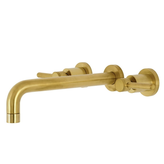 Kingston Brass KS8027DL Concord Two-Handle 3-Hole Wall Mount Roman Tub Faucet in Brushed Brass