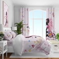 thumbnail image 3 of Pink Flower Fairy in the Environment of Butter Duvet Cover Black Girls Bedding Set for Girls Teens Queen Size Bedroom Decor with 1 Duvet Cover +2 Pillowcases, No Comforter, 3 of 3