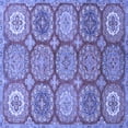 thumbnail image 1 of Ahgly Company Machine Washable Indoor Square Abstract Blue Modern Area Rugs, 8' Square, 1 of 4
