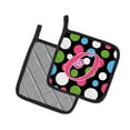 thumbnail image 2 of Carolines Treasures CJ1038-OPTHD Letter O Initial Monogram - Polkadots and Pink Pair of Pot Holders, 7.5HX7.5W,, 2 of 2