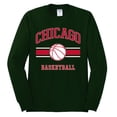 thumbnail image 2 of Wild Bobby City of Chicago CHI Basketball Fantasy Fan Sports Mens Long Sleeve Shirt, Forest Green, 3X-Large, 2 of 5