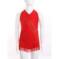 thumbnail image 2 of iiniim Girls Sleeveless Latin Dance Ballroom Rhinestones Tassels Fringed Leotard Dress Red 8, 2 of 7