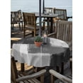 thumbnail image 2 of Outdoor Tablecloth with Umbrella Hole for Patio/Picnic/Party/Camping, Black Abstract Waterproof Table Cloth Round Cover Washable, Grey Geometric Oil Painting Vintage Ombre (Dia 54"), 2 of 8