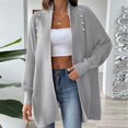 thumbnail image 3 of Scyoekwg Sweaters for Women Lightweight Casual Solid Color Open Front Fall and Winter Cardigan Sweater Coat Loose Long Sleeve Fall Sweaters Trendy Sweater Cardigan(Gray,Free Size), 3 of 4