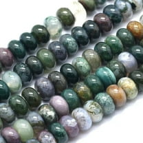 U8MO 2 Strd Natural Indian Agate Rondelle Beads Smooth Gemstone Loose Spacer 8x5mm